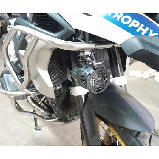 Protetor carenagem R1250 GS inox farol milha vista frontal MOTOTOP