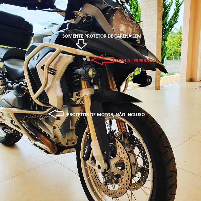 R1250 GS protetor carenagem inox farol milha vista lateral MOTOTOP