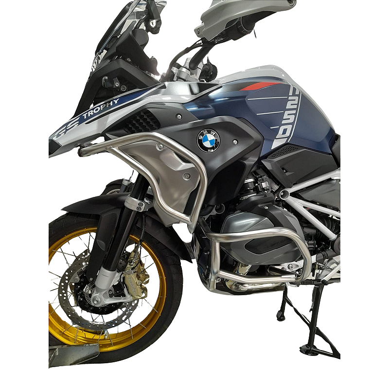 Protetor motor carenagem R1250 GS inox angulo diagonal MOTOTOP