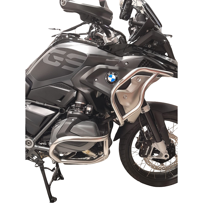 Protetor motor carenagem R1250 GS inox BMW vista frontal MOTOTOP