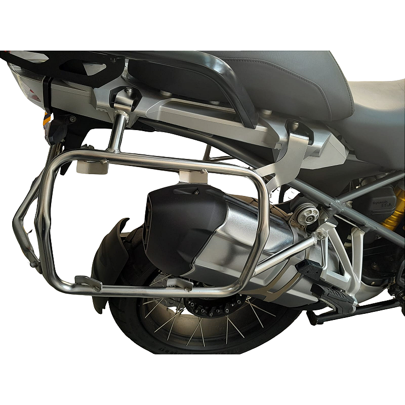R1250 GS suporte lateral inox R1200 GS traseiro bau vista lateral MOTOTOP