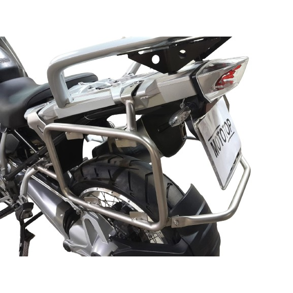 R1250 GS suporte lateral inox R1200 GS traseiro bau detalhe fixacao MOTOTOP
