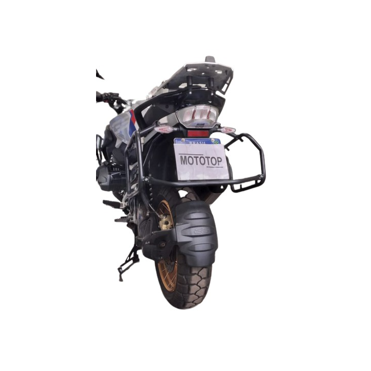R1250 GS suporte lateral inox R1200 GS traseiro bau acabamento premium MOTOTOP