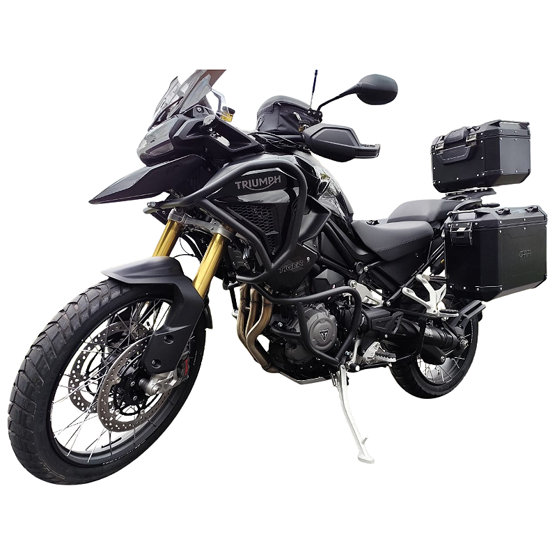 Protetor carenagem motor Tiger 1200 Rally Black Edition detalhe acabamento MOTOTOP