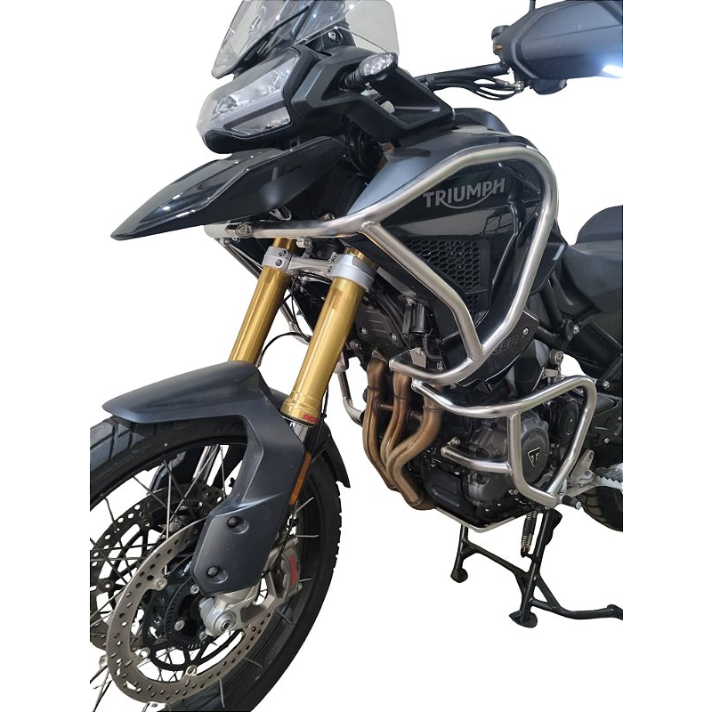 Tiger 1200 Rally Black Edition protetor motor carenagem inox acabamento premium MOTOTOP