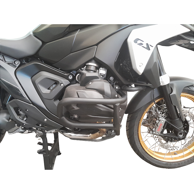 Protetor inox R1300 GS motor com pintura instalado moto MOTOTOP