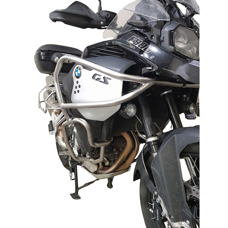 Protetor carenagem BMW F900 GS Adventure inox instalado moto MOTOTOP