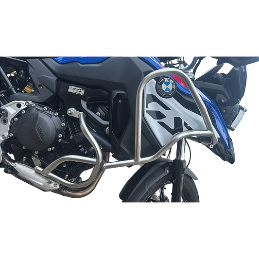 Protetor motor carenagem F800 GS 2024 inox vista frontal MOTOTOP
