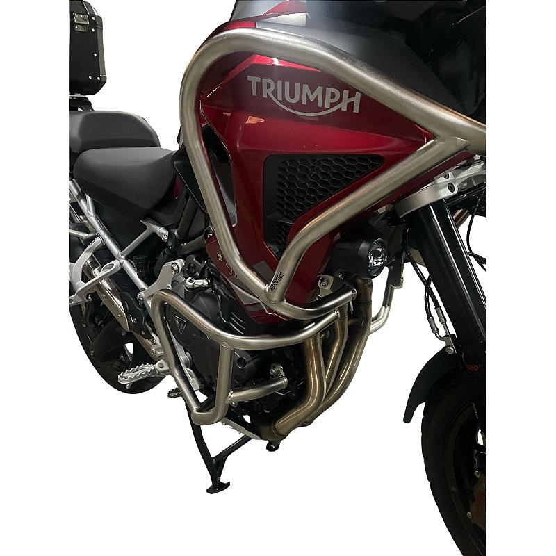 Protetor carenagem motor Tiger 1200 GT Pro inox vista frontal MOTOTOP