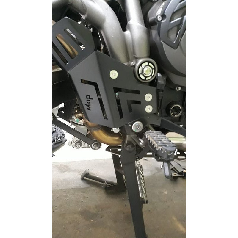 Tiger 800 protetor cilindro traseiro escapamento vista lateral MOTOTOP