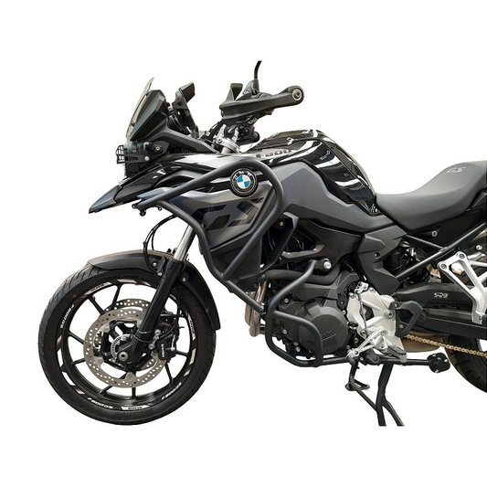 Protetor carenagem motor F800 GS 2024 inox vista frontal MOTOTOP