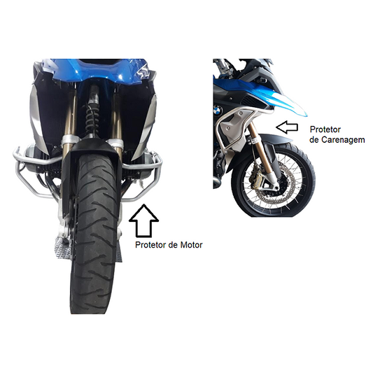 Protetor motor carenagem R1200 GS 2013 acima vista frontal MOTOTOP