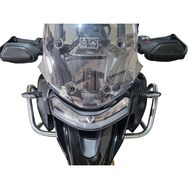 Protetor inox Tiger 1200 Rally Black Edition carenagem motor estrutura reforcada MOTOTOP