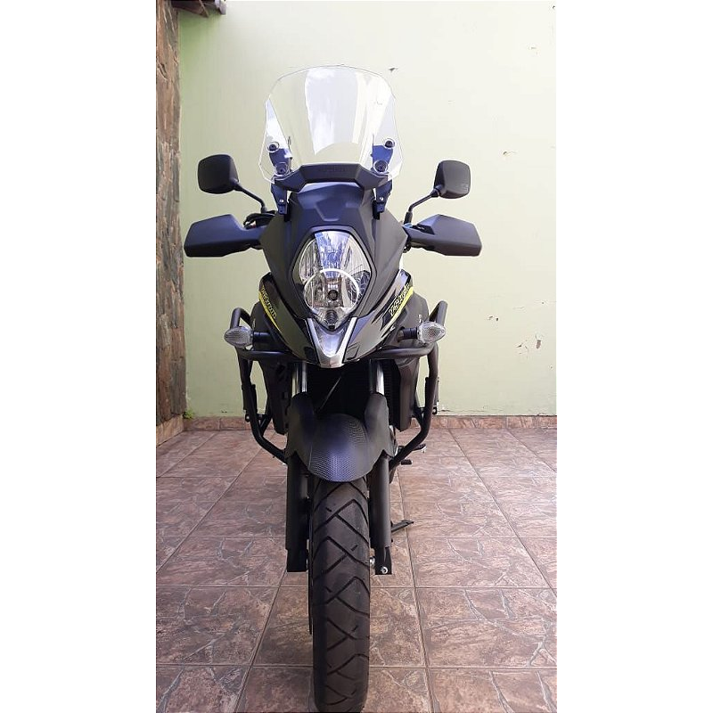 Protetor motor VStrom 650 2017 acima detalhe acabamento MOTOTOP