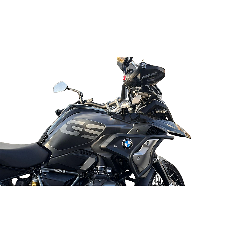 Protetor carenagem R1250 GS carbono preto prata instalado moto MOTOTOP