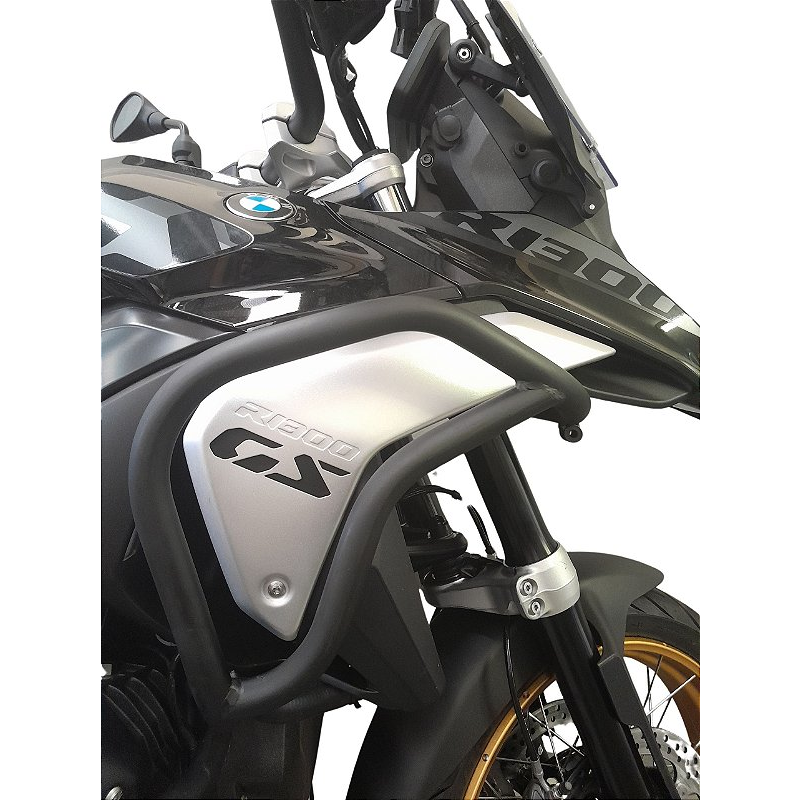 Protetor carenagem R1300 GS com suporte farol milha preto instalado moto MOTOTOP