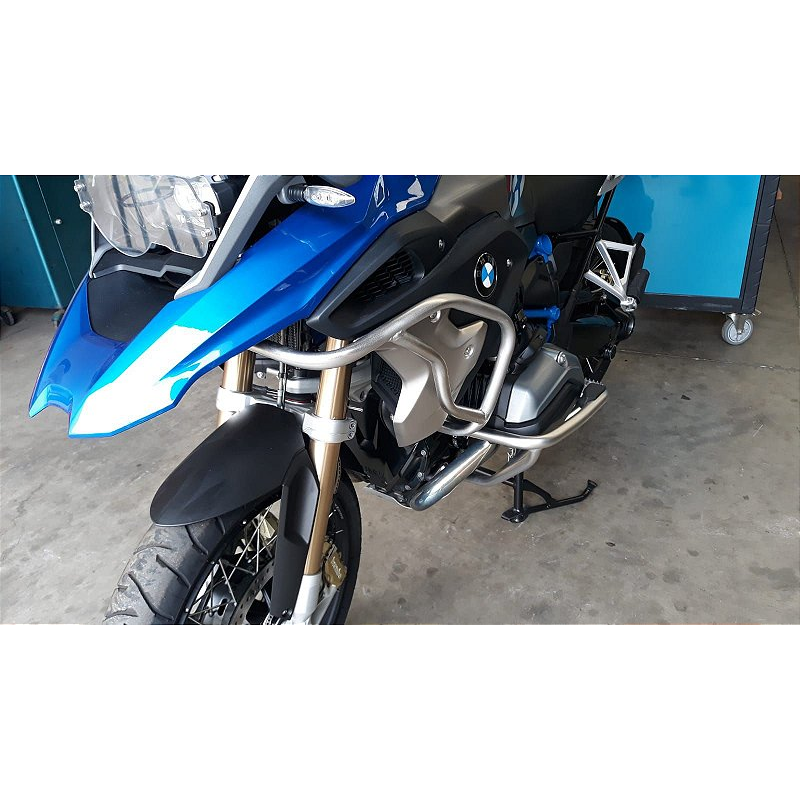 Protetor carenagem R1200 GS inox 2013 2023 instalado moto MOTOTOP