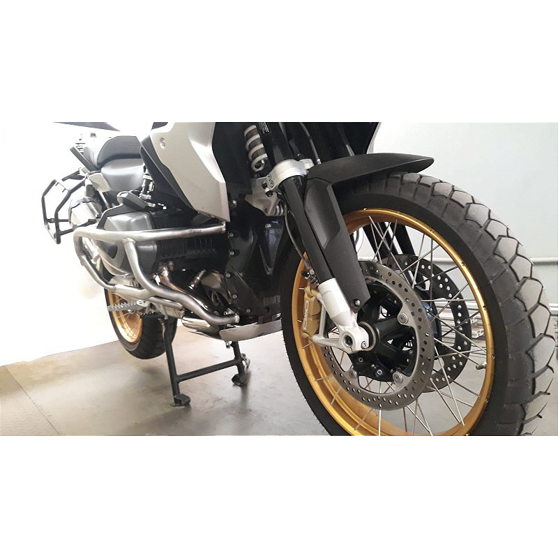 Protetor motor R1250 GS inox instalado moto MOTOTOP