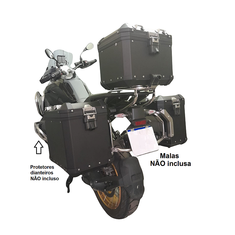 R1300 GS suporte lateral traseiro inox vista traseira MOTOTOP