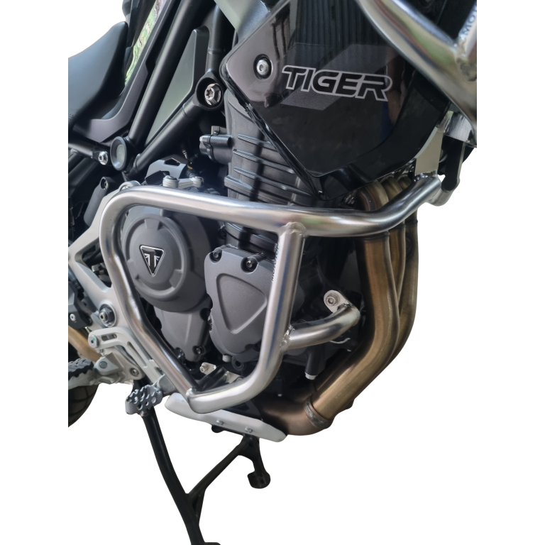 Tiger 1200 Black Edition protetor motor preto detalhe fixacao MOTOTOP