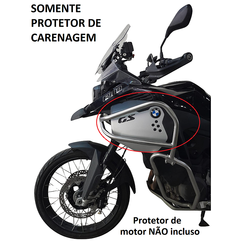 Protetor inox F900 GS Adventure carenagem angulo diagonal MOTOTOP
