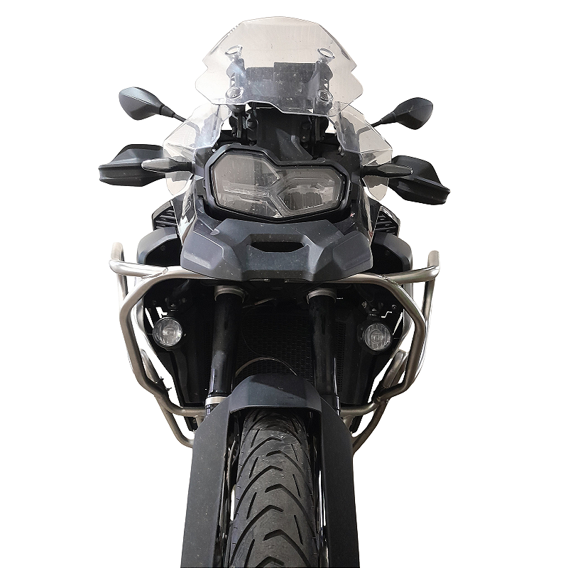 Protetor inox F900 GS Adventure carenagem instalado moto MOTOTOP