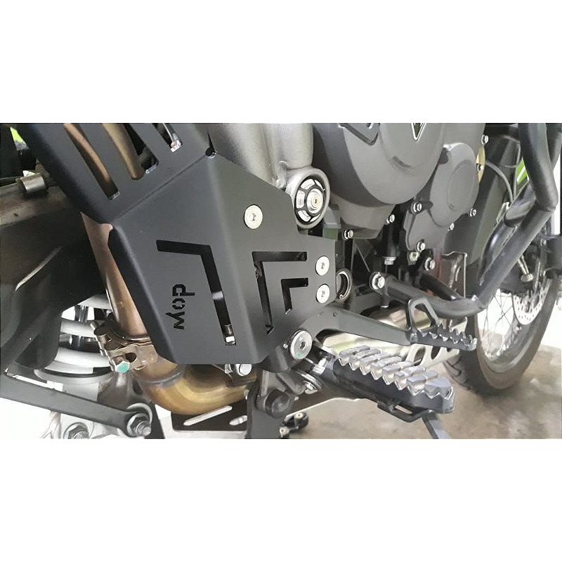 Tiger 800 protetor cilindro traseiro escapamento vista traseira MOTOTOP