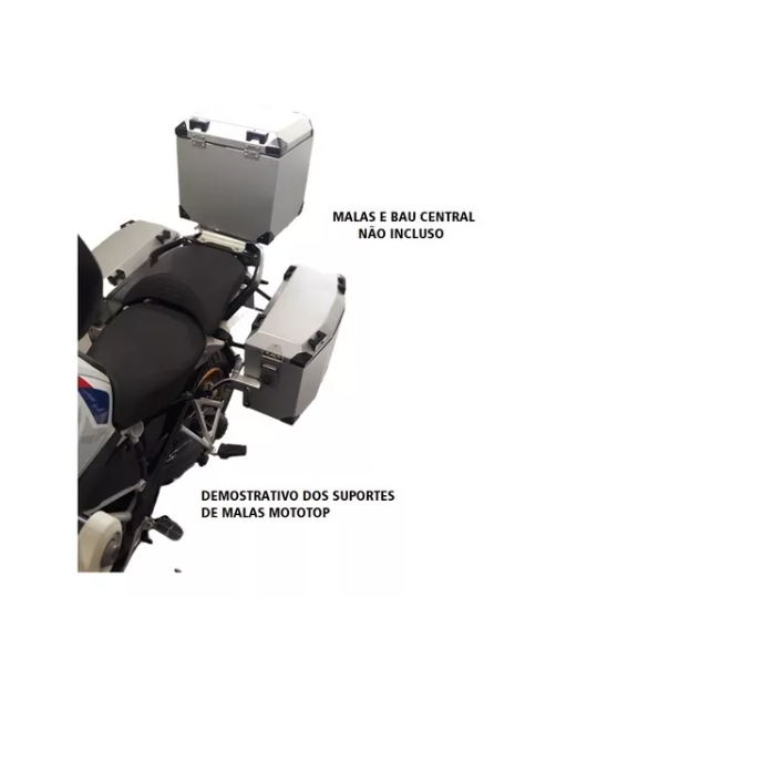 Suporte lateral R1250 GS R1200 GS inox acabamento premium MOTOTOP