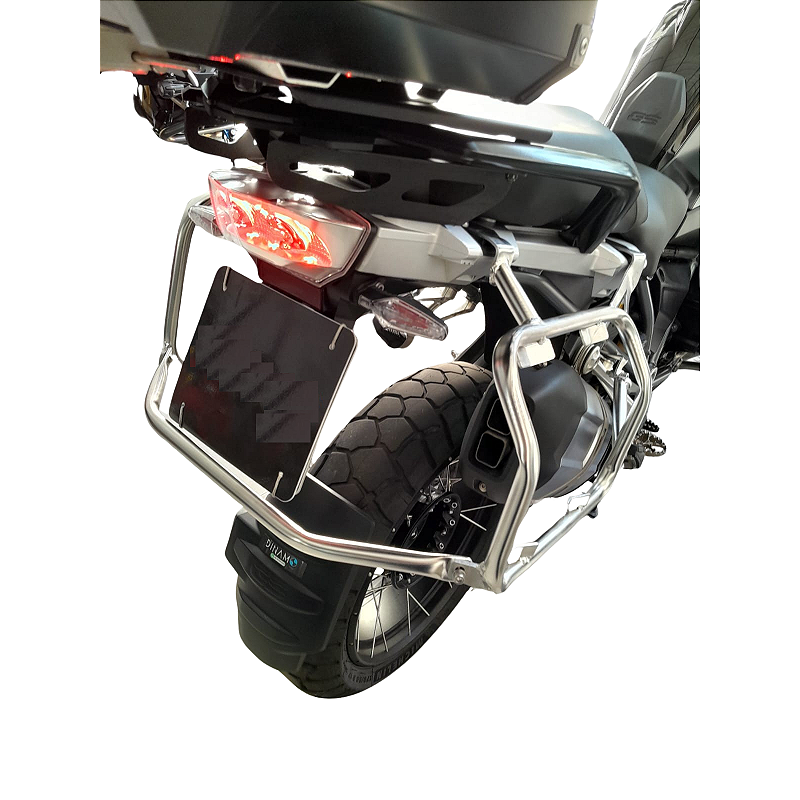 R1200 GS R1250 GS suporte lateral inox traseiro bau vista traseira MOTOTOP